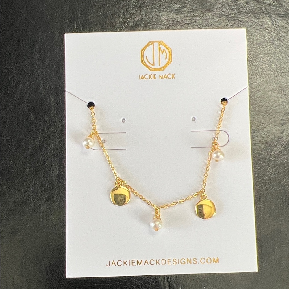 Gold-Tone Pearl Charm Bracelet